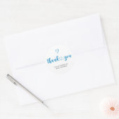 Vielen Dank Script Blue Heart Small Business Runder Aufkleber (Umschlag)