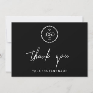 Vielen Dank Script Business Insert Card Logo Black Einladung