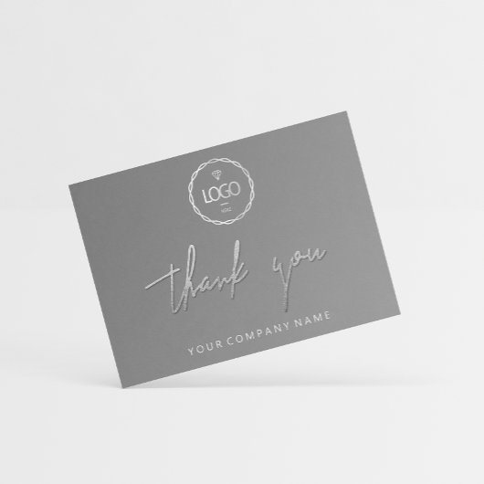 Vielen Dank Script Business Insert Card Logo Grau Einladung