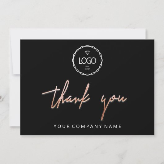 Vielen Dank, Script Business Insert Card Logo Logo Einladung (Vorderseite)