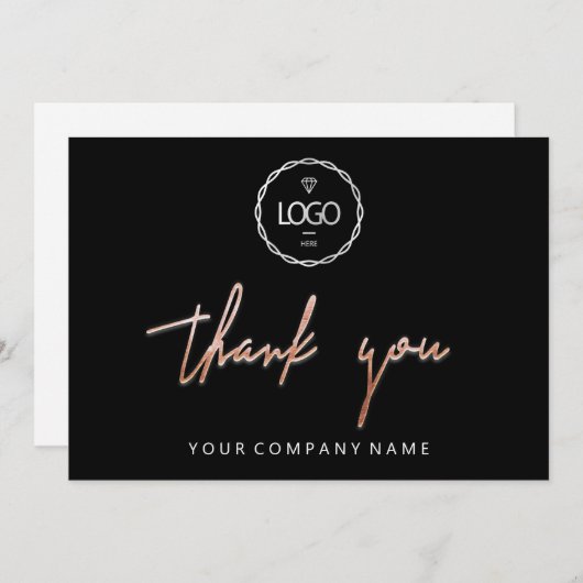 Vielen Dank, Script Business Insert Card Logo Logo Einladung (Vorne/Hinten)