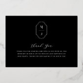 Vielen Dank, Script Custom Monogram Wedding Foto Folieneinladung (Rückseite)