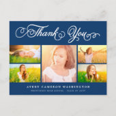 Vielen Dank, Script Elegant 5 Multi Foto Abschluss Postkarte (Vorderseite)