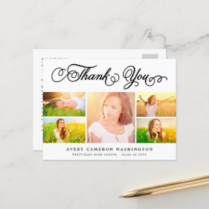Vielen Dank, Script Elegant 5 Multi Foto Abschluss Postkarte