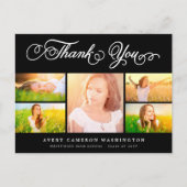 Vielen Dank, Script Elegant 5 Multi Foto Abschluss Postkarte (Vorderseite)