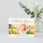 Vielen Dank, Script Elegant 5 Multi Foto Abschluss Postkarte (Stehend Vorderseite)