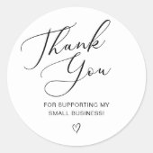 Vielen Dank Script Elegantherz Kleines Unternehmen Runder Aufkleber (Vorderseite)