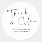 Vielen Dank Script Elegantherz Kleines Unternehmen Runder Aufkleber (Vorderseite)