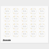 Vielen Dank Script Gold Confetti Template Elegant Runder Aufkleber (Blatt)