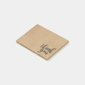 Vielen Dank Script Gold Heart Rustic Kraft Post-it Klebezettel (angewinkelt)
