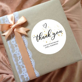 Vielen Dank Script Gold Herz Kleine Unternehmen Runder Aufkleber