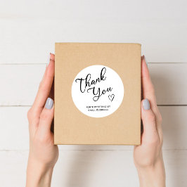 Vielen Dank, Script Herz Kleine Unternehmen Runder Aufkleber