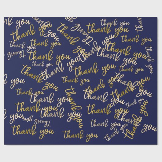 Vielen Dank Script Mermaid Gold Gastgeschenk Hochz Geschenkpapier (Flach)