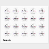 Vielen Dank Script Name Custom Logo Pink Strokes. Runder Aufkleber (Blatt)