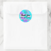 Vielen Dank Script Name Holographic Strokes Pink Runder Aufkleber (Tasche)
