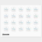 Vielen Dank Script Name Shop Web-Logo Pink Blau Runder Aufkleber (Blatt)