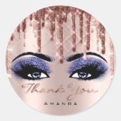 Vielen Dank Script Navy Makeup Rose Eyelash 3D Tro Runder Aufkleber (Vorderseite)