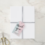 Vielen Dank, Script | rosa und blaues geometrische Geschenkanhänger (Mit Garn)
