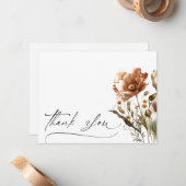 Vielen Dank, Script Watercolor Wildblumen Mitteilungskarte (Vorderseite/Rückseite Beispiel)