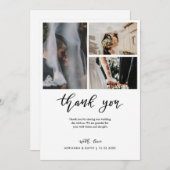 Vielen Dank, Script Wedding Couple Foto Collage Dankeskarte (Vorne/Hinten)