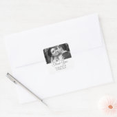 Vielen Dank Script Wedding Foto Silver Gefallen Quadratischer Aufkleber (Umschlag)