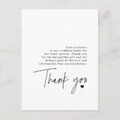 Vielen Dank, Script Wedding Heart Danksagung Nachr Postkarte (Vorderseite)