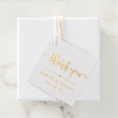 Vielen Dank, Script Wedding Monogram Gold Geschenkanhänger (Mit Box)