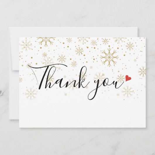 Vielen Dank Script Weihnachts-Weihnachtsschneefloc Dankeskarte (Vorderseite)