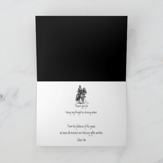 Vielen Dank, Scripture & Ritter in der leuchtenden Dankeskarte (Innenseite)