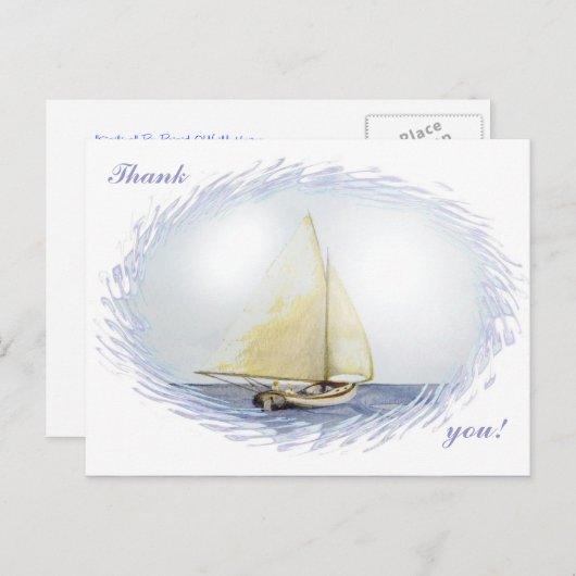 Vielen Dank! "Segeln" von Brigid O'Neill Hovey Postkarte (Vorne/Hinten)