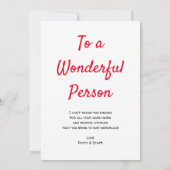 Vielen Dank sehr Ginormous Wertschätzung Red Black Dankeskarte (Rückseite)