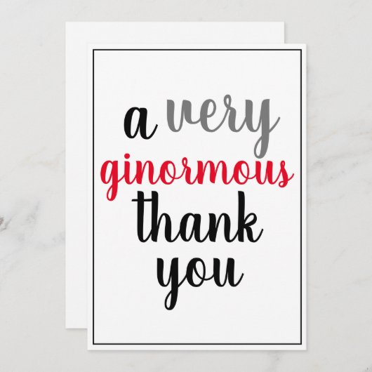 Vielen Dank sehr Ginormous Wertschätzung Red Black Dankeskarte (Vorne/Hinten)