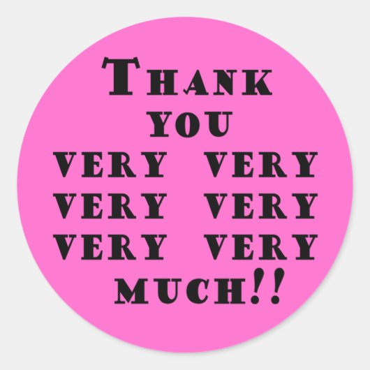 Vielen Dank sehr sehr viel Aufkleber (Vorderseite)