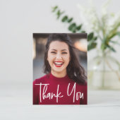 Vielen Dank Senior Abschluss Foto Ankündigungspostkarte (Stehend Vorderseite)