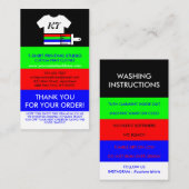 Vielen Dank Shirt Kleidung Waschanleitung Visitenkarte (Vorne/Hinten)