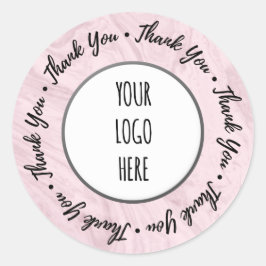 Vielen Dank Shop Branding ・ Marble Pink Runder Aufkleber