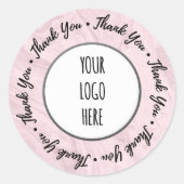 Vielen Dank Shop Branding ・ Marble Pink Runder Aufkleber (Vorderseite)