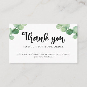 Vielen Dank Shop Discount Card Boutique Eucalyptus Visitenkarte