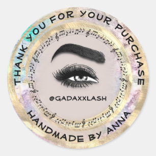 Vielen Dank Shop Makeup Artist Lash Studio Music R Runder Aufkleber