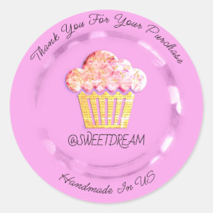 Vielen Dank Shop Meerjungfrau Muffin Logo Gold Pin Runder Aufkleber