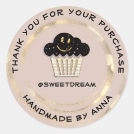 Vielen Dank Shop Schokolade Muffin Kraft Lächeln R Runder Aufkleber