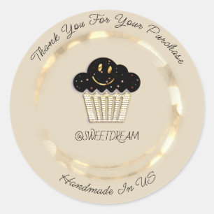 Vielen Dank Shop Schokolade Muffin Pastel Gold Lmi Runder Aufkleber