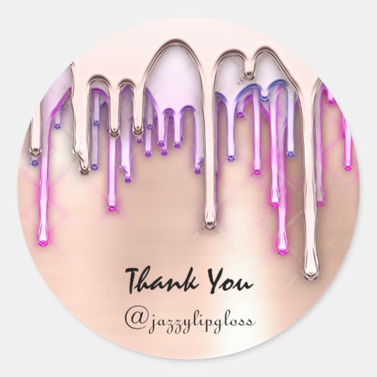 Vielen Dank Shopping Holidays Pink Tropfens Rose Runder Aufkleber (Vorderseite)