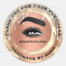 Vielen Dank Shopping Makeup Artist Lash Rose Gold Runder Aufkleber
