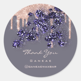 Vielen Dank Shopping Rose Glitzer Floral Tropfen G Runder Aufkleber