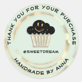 Vielen Dank Shopping Schokolade Muffin Smile Mint Runder Aufkleber