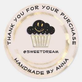 Vielen Dank Shopping Schokolade Muffin Smile Pink Runder Aufkleber