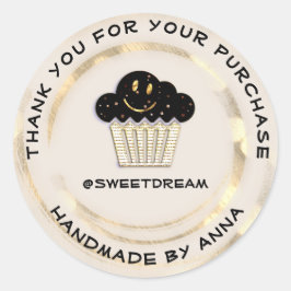 Vielen Dank Shopping Schokolade Muffin Smile Pulve Runder Aufkleber
