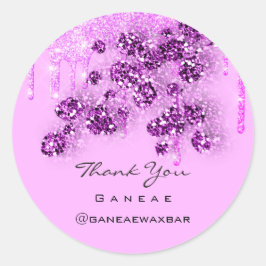 Vielen Dank Shopping Sweet 16. Pink Glitzer Tropfe Runder Aufkleber