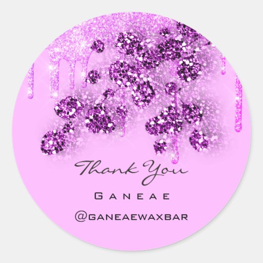 Vielen Dank Shopping Sweet 16. Pink Glitzer Tropfe Runder Aufkleber (Vorderseite)